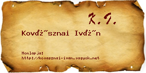 Kovásznai Iván névjegykártya